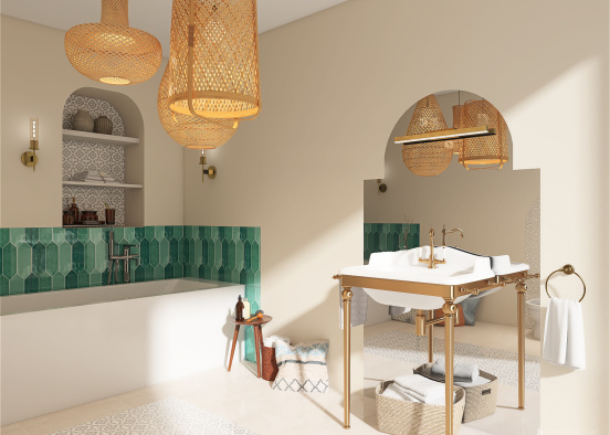 MOROCCAN BATHROOM Design Rendering