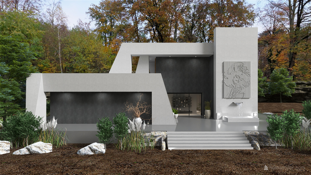 Modern Casa de diseño en el bosque ColorScemeOther Grey 3d design renderings
