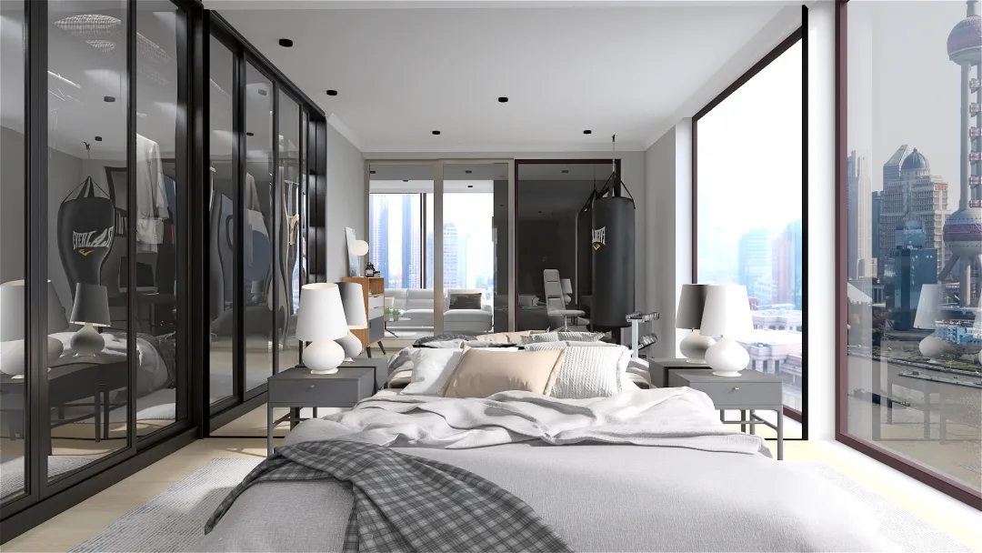 Masculine Apartment 3d design renderings
