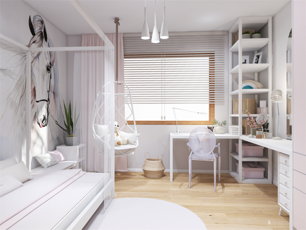 young lady room 3d design renderings