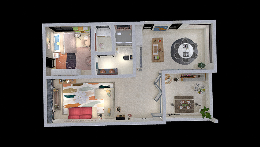 Small Apartment 3d design picture 105.35