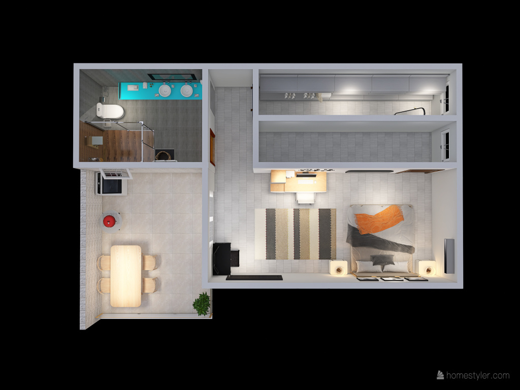 Casa - Segundo andar (Floor 2) 3d design renderings