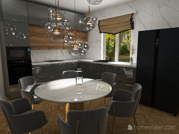 Лена серая кухня 3d design renderings