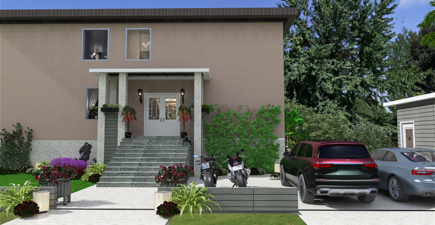 modern funkis house 3d design renderings