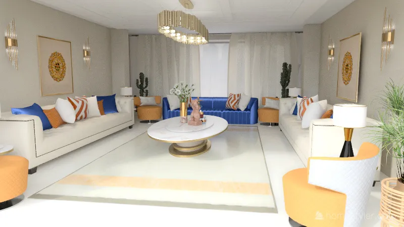 New classic living room design 3d design renderings