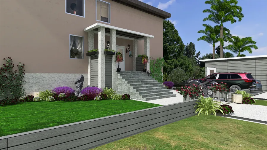 modern funkis house 3d design renderings
