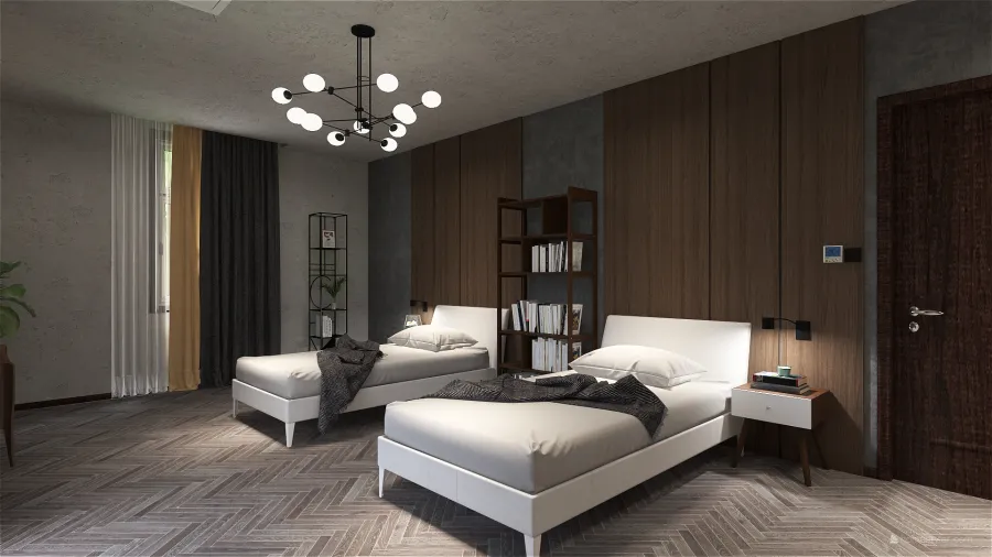 Contemporary ColorScemeOther Grey Bedroom1 3d design renderings