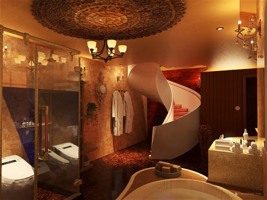 Own Suite Toilet en Bath 3d design renderings