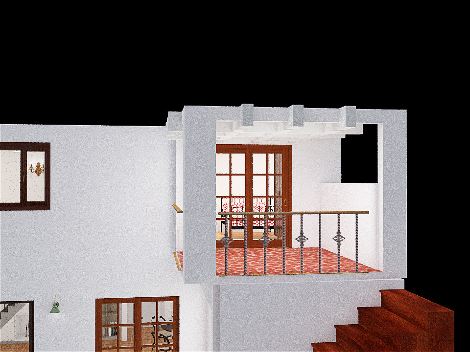 casa com churasqueira 3d design renderings