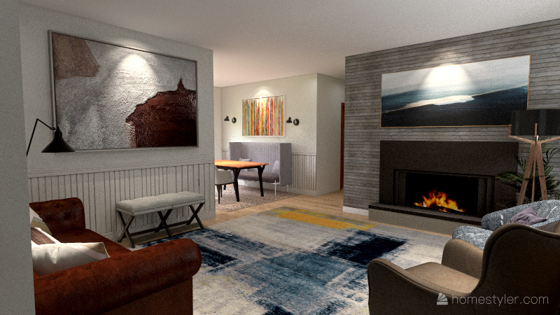 My Living Room Re-design 3d design renderings