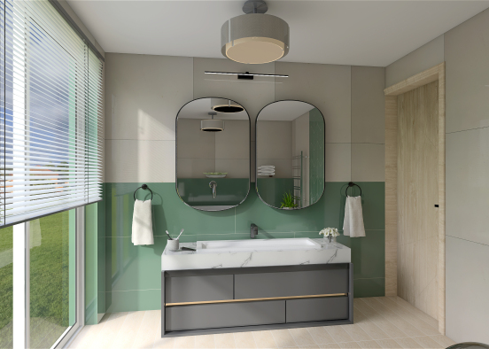 Családi ház fürdő tervezése Design Rendering