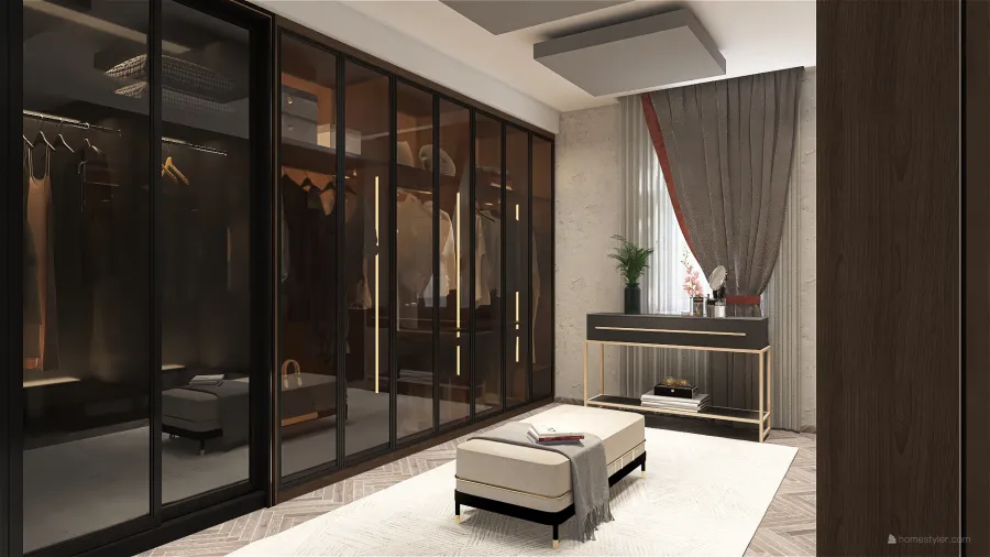 Contemporary ColorScemeOther Grey Cloak Room 3d design renderings