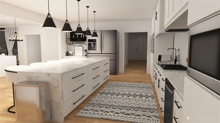 kitchen/dining room 3d design renderings