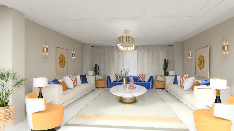 New classic living room design 3d design renderings