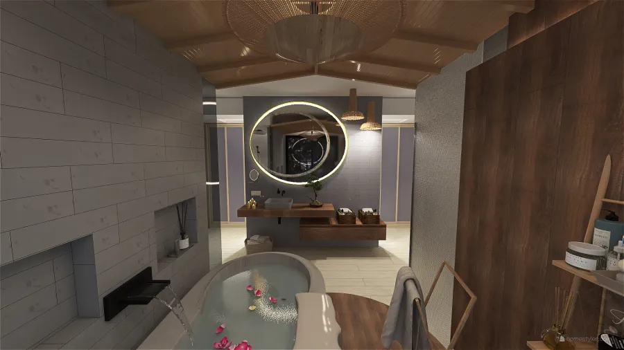 Master Bath Zen Style Interior 3d design renderings
