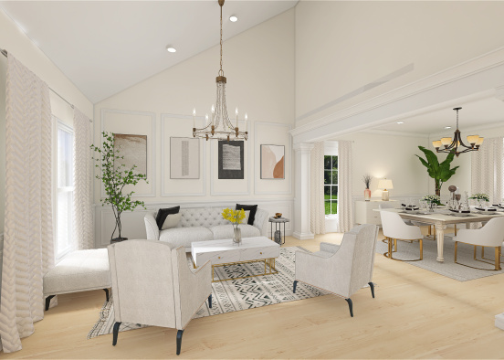 Hexham W Dormer Living Room Design Rendering