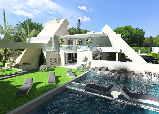 Modern villa architettonica moderna personalizzata Design Rendering