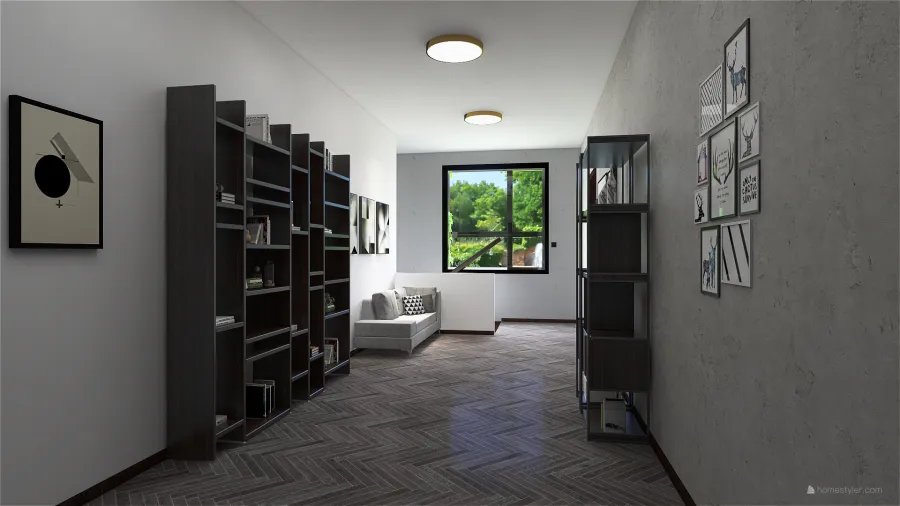 Contemporary ColorScemeOther Grey Hallway 3d design renderings