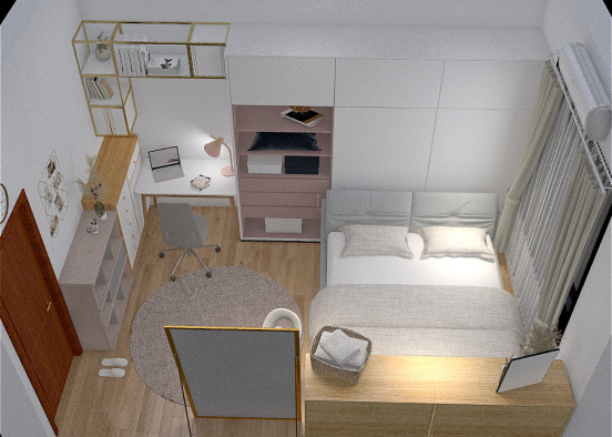 Simple Cute Bedroom Design Rendering