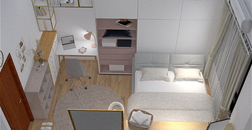 Simple Cute Bedroom 3d design renderings
