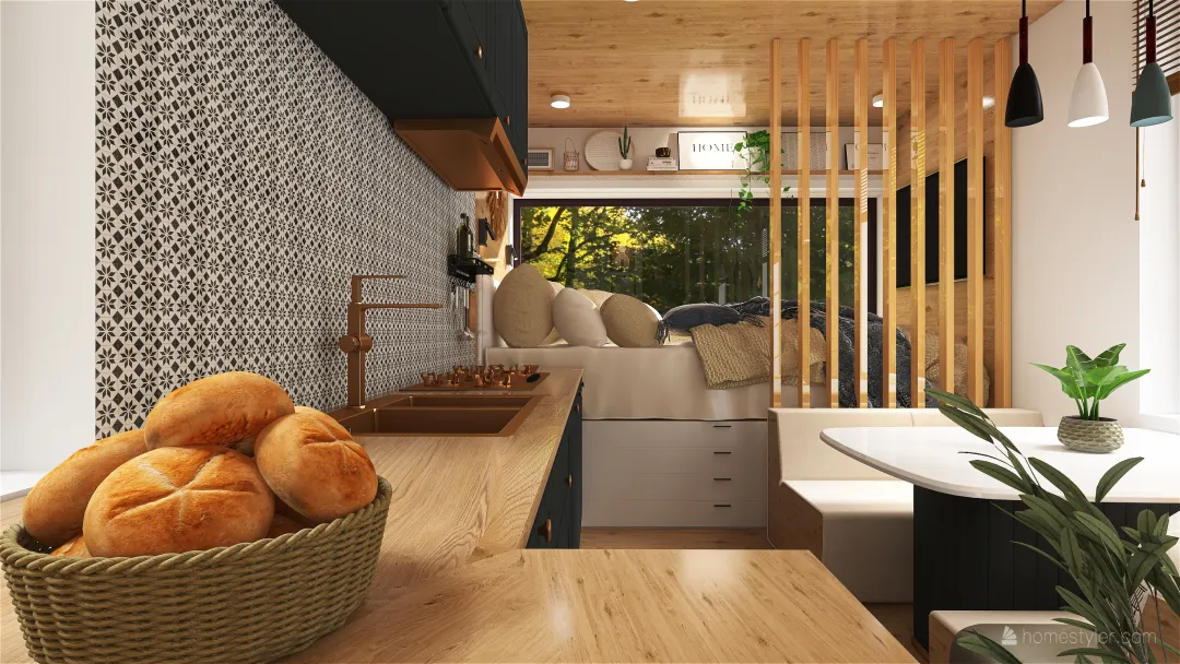 #rústico estilo tiny house 3d design renderings
