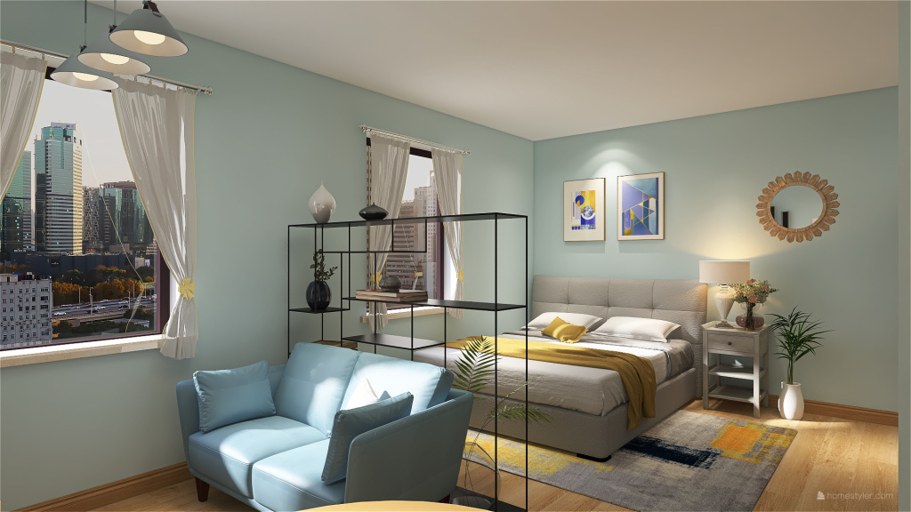 Bachelor Apartment 3d design renderings