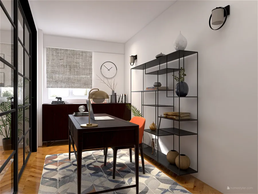 LIVING ROOM & HOME OFFICE 3d design renderings