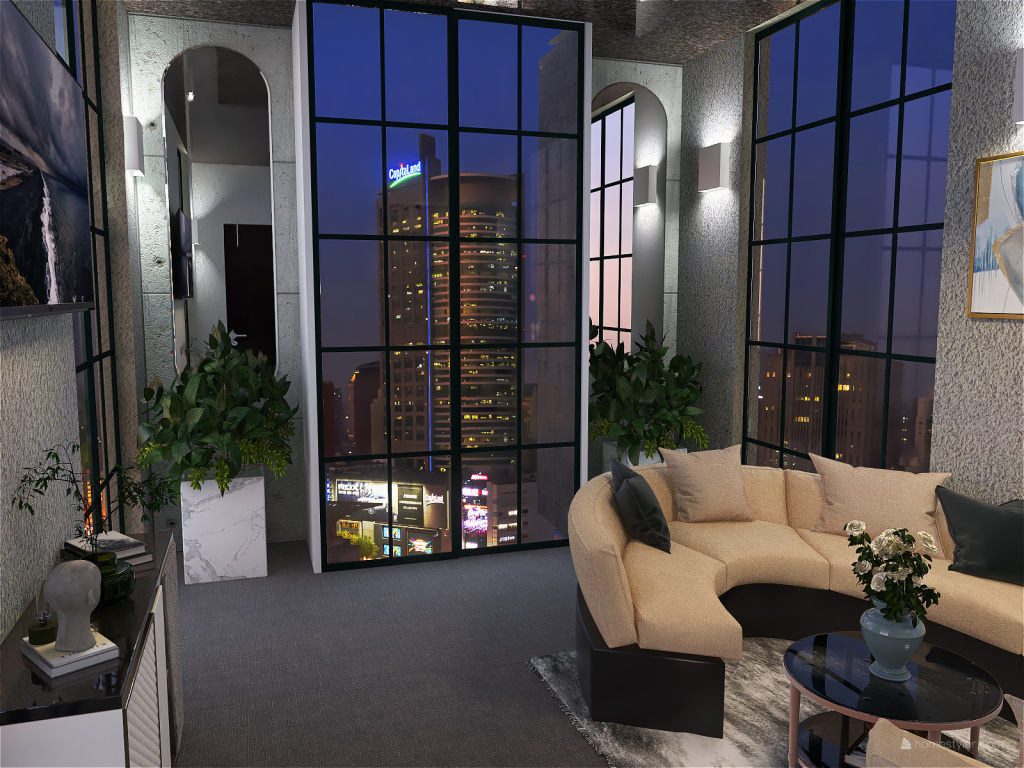 Classy living room 3d design renderings