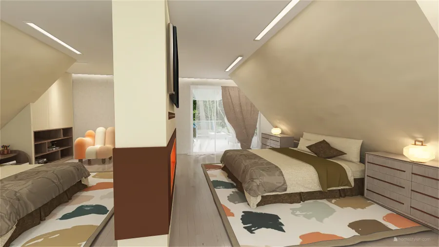 Modern villa architettonica moderna personalizzata Red Black 3d design renderings