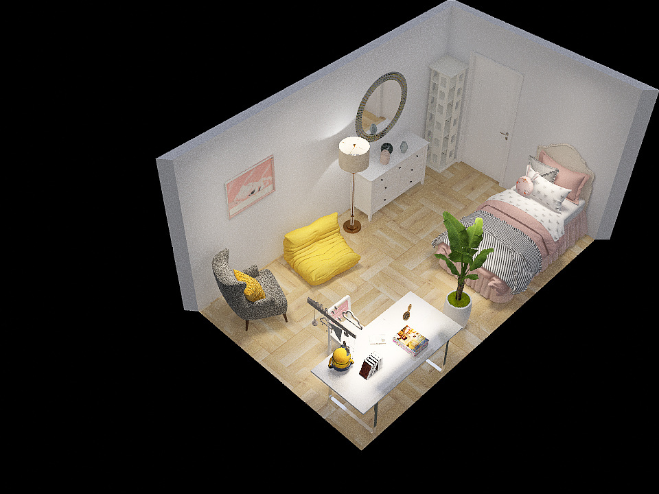 Alinas Zimmer - Variante 3 3d design renderings