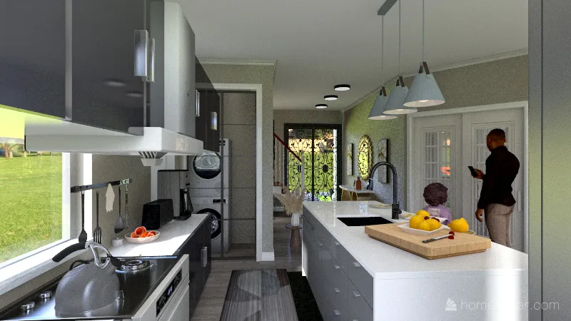 Front/Dining Room & Kitchen 3d design renderings