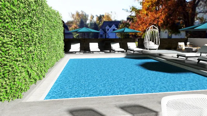 backyard and bar 3d design renderings