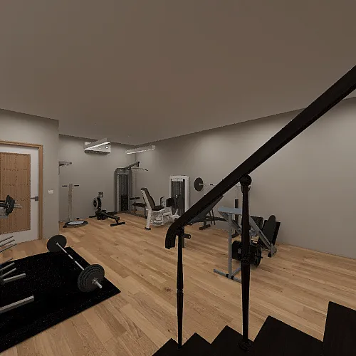 Basement gym 3d design renderings
