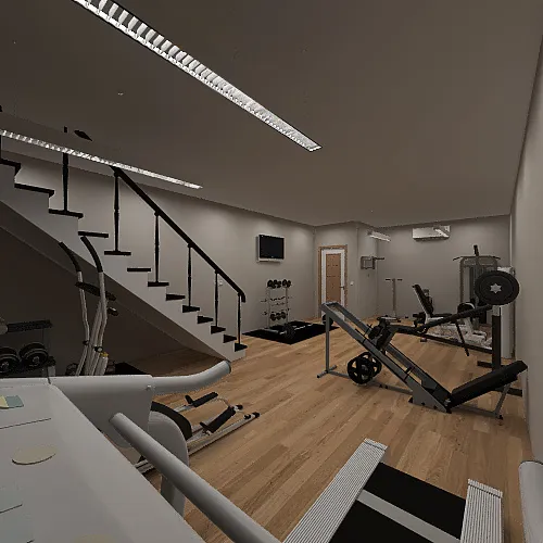 Basement gym 3d design renderings