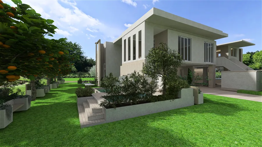 Bauhaus villa verde Black White Grey 3d design renderings