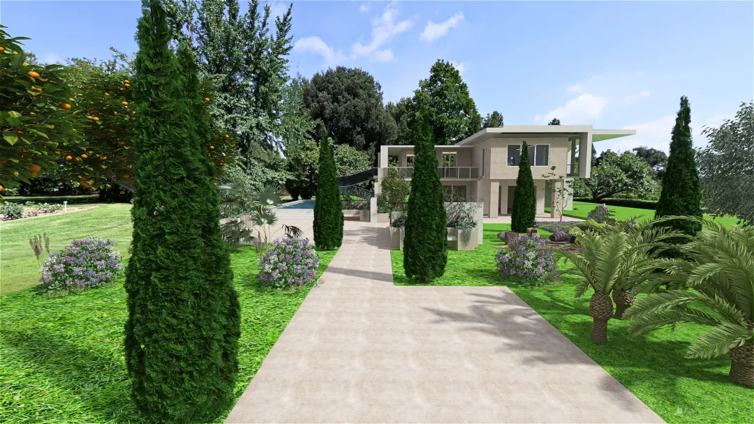 Bauhaus villa verde Black White Grey 3d design renderings