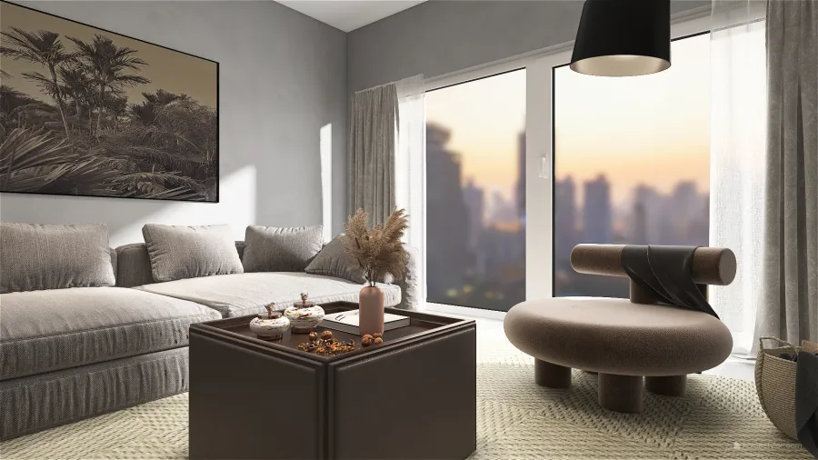 Apartment with view 3d design renderings
