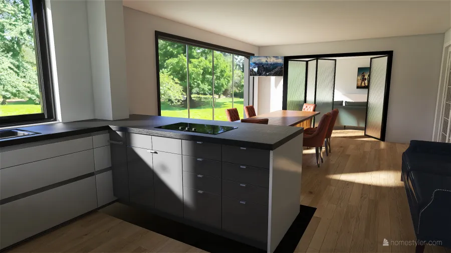 Kitchen Diner 3d design renderings