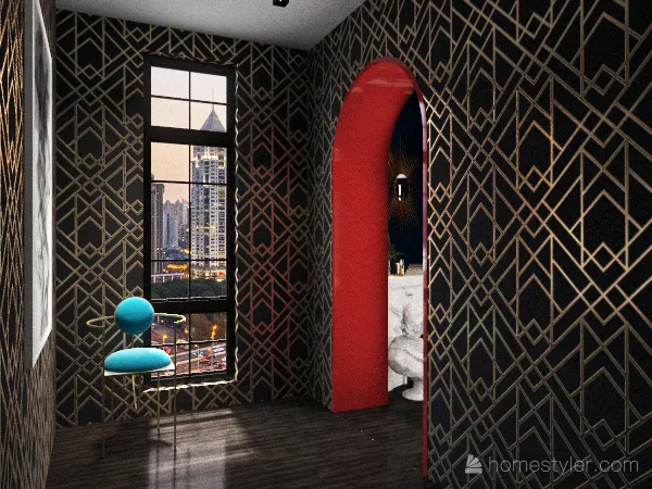 Art Deco Style Flat 3d design renderings