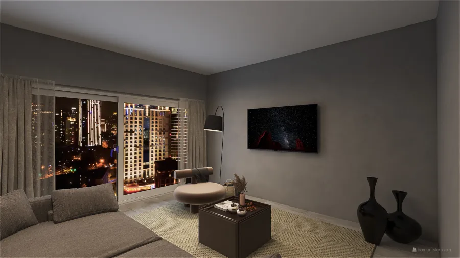 Apartment with view 3d design renderings
