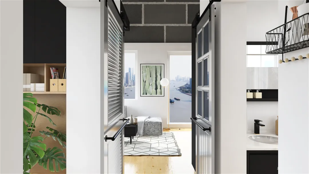 city loft apartment. 3d design renderings