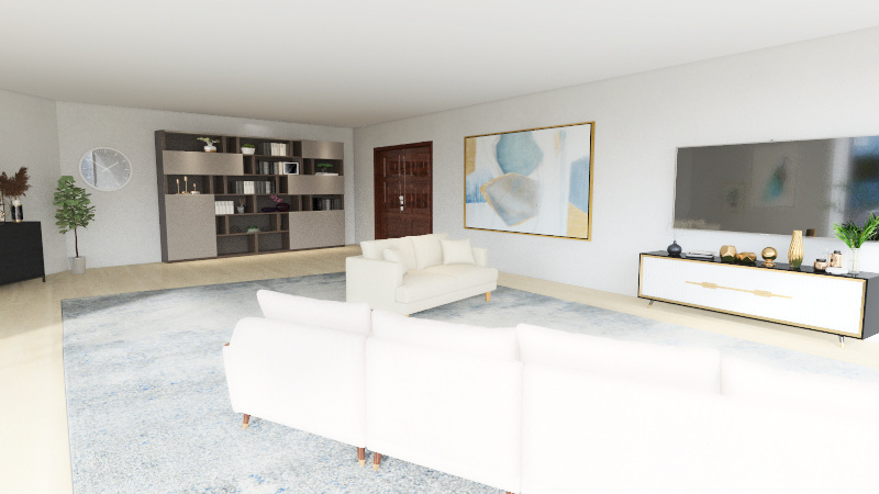 White Modern Living-room 3d design renderings
