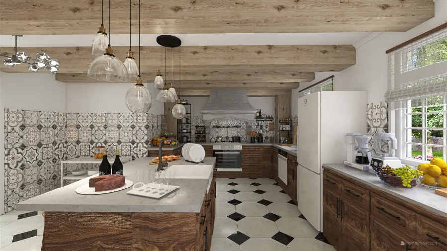 StyleOther FRENCH HOUSE BOURGOISE WoodTones Grey 3d design renderings