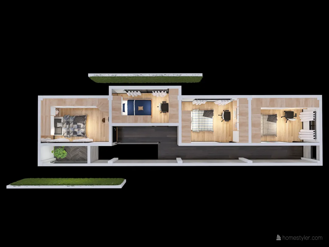 Casa de 2 pisos - 2DO. PISO 3d design renderings