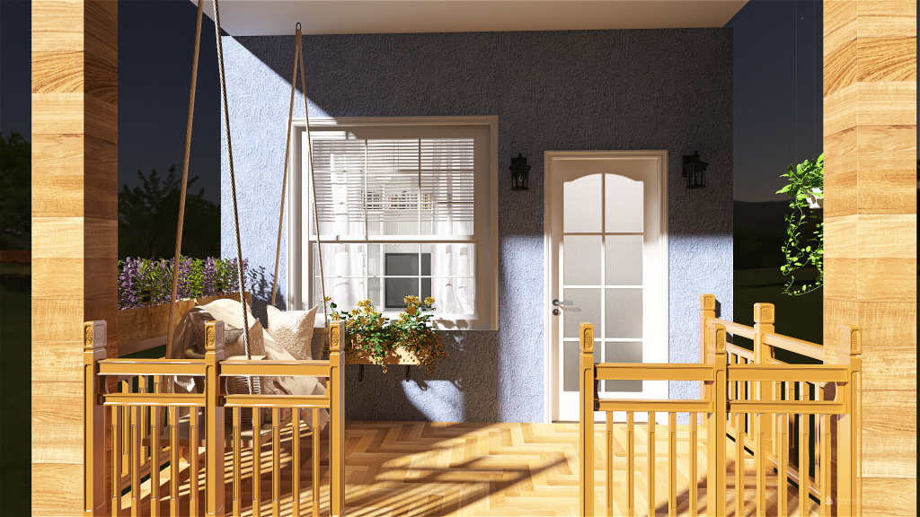 One Bedroom Cottagecore 3d design renderings