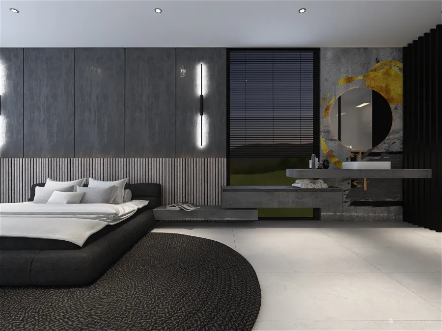 Modern Ebony & Ivory Black 3d design renderings