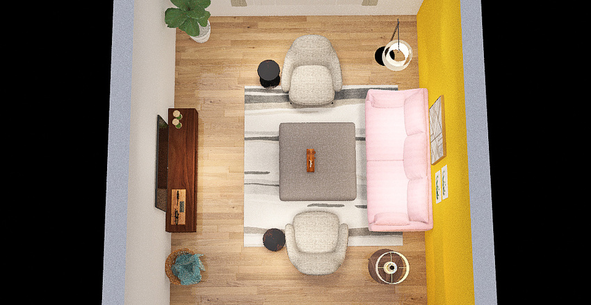 Media Room Interior Design Render