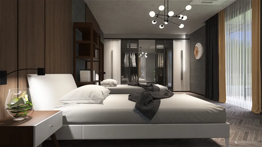 Contemporary ColorScemeOther Grey Bedroom1 3d design renderings