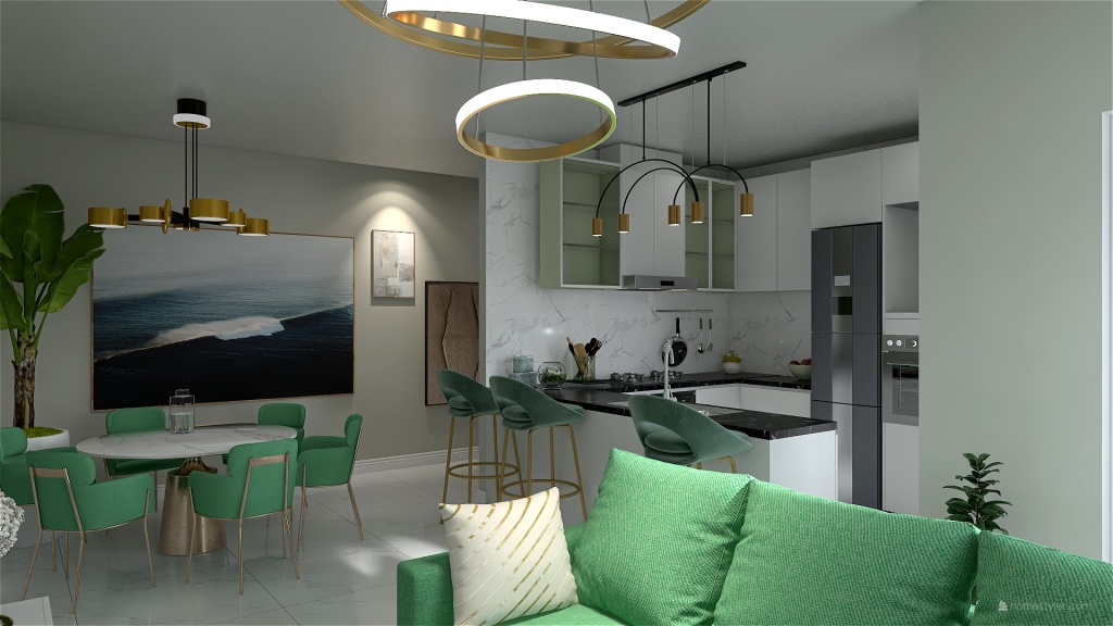 the appartament in green 3d design renderings
