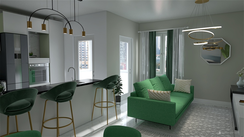 the appartament in green 3d design renderings